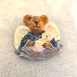 #229 Cherish the Children Angel Bear Figurine Brooch Pin